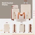 thumbnail image 2 of 4 Pieces Luggage Sets, Hard Shell 20/24 Inch Travel Luggage with Expandable Travel Bag and Toiletry Bag, Expandable Carry On Luggage for Men Women with Tsa Lock and Spinner Wheels, Khaki+Brown, 2 of 9