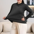 thumbnail image 4 of Lmnyox Women's Undershirt Plus Size Long Sleeve Mock Neck Basic T Shirt Stretchy Comfy Spring Tees Clothes, 4 of 6