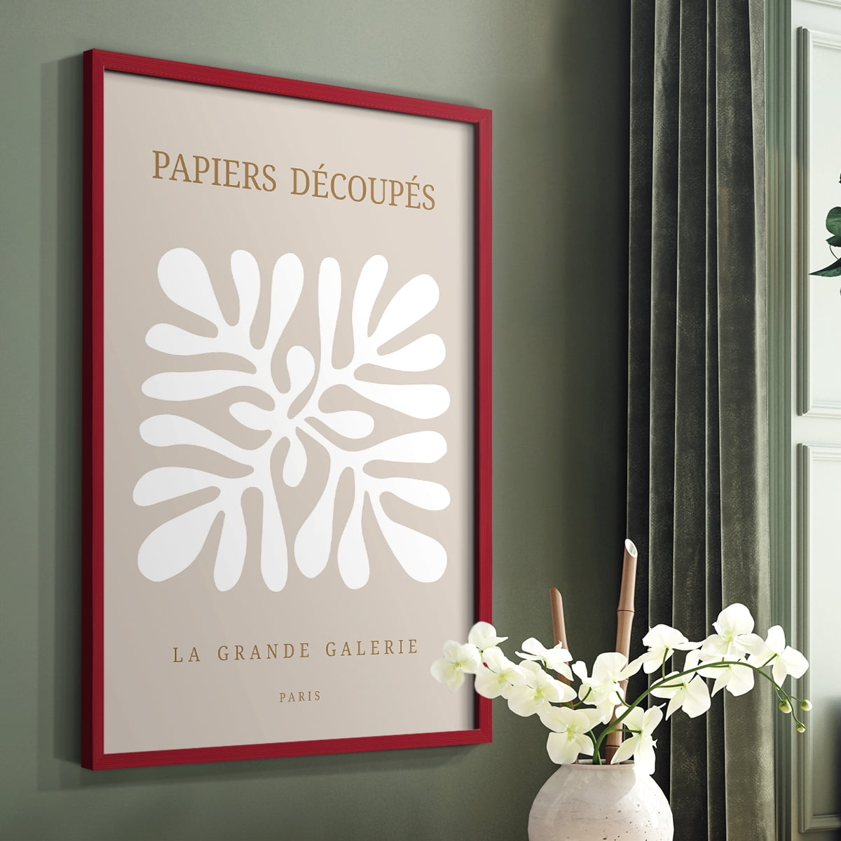 Matisse CCCXCI in Red Solid Wood 16 x 20 Framed Print