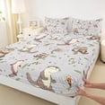 thumbnail image 3 of Homewish Kawaii Otter 4 Pieces Queen Sheet Sets for Preppy Child,Cartoon Animal Ultra Soft Flat Sheet,Koi Fish Queen Fitted Sheet,Luxury Bedroom Decor, 3 of 7