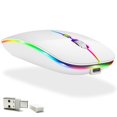 thumbnail image 1 of Ratón LED recargable KLO (BT5.2+Type-C+USB2.4G), ratón Bluetooth para MacBook/MacBook Air/Pro/iPad/ordenador portatil/notebook/PC/Chromebook (LED y blanco), 1 of 6