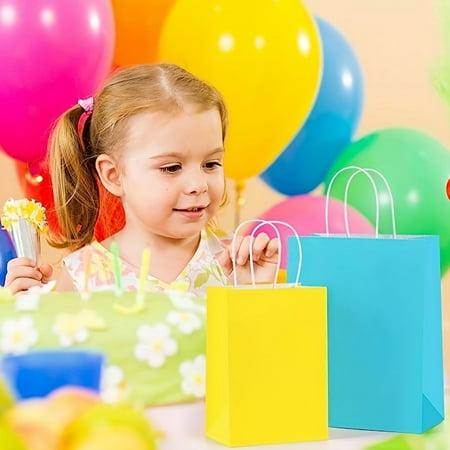 NEWKBO NEWKBO 12 Bolsas de Regalo de Papel Kraft Vibrantes - Multiusos Base Reforzada para Fiestas Compras y Manualidades | Ecológicas