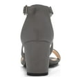 thumbnail image 2 of BLISSFUL STEP Women's Open Toe Cross Strap Mid Block Heel Sandals Gray 6, 2 of 8
