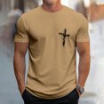 thumbnail image 4 of Ankishi Christian Shirts for Men Cross Crewneck Trendy Cotton T Shirts Summer Casual Clothes for Travel Commuting, 4 of 7