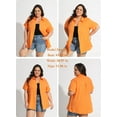 thumbnail image 2 of TIYOMI Women's Plus Size Button Down Shirts 3X Collared Tops Collared Orange Short Sleeve V Neck Shirt Solid Casual Cotton Shirts Loose Fit Summer Blouses 3XL 22W 24W, 2 of 7
