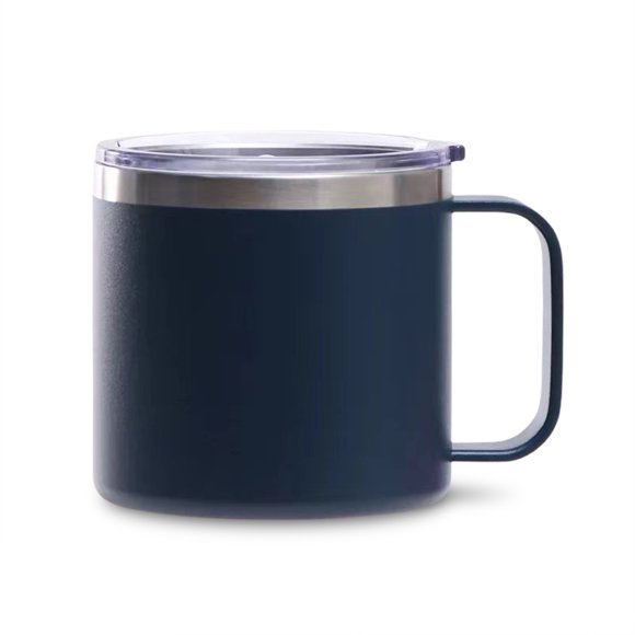Advancent Taza portátil de acero inoxidable con tapa de asa, Camper, taza para beber leche aislada al vacío, botella para acampar, hogar, coche al aire Mostrada Azul oscuro Advancent HA010518-05B