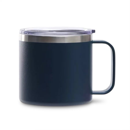 

Pero pio Stainless Steel Portable Mug with Handle Lid Camper Vacuum Insulated Milk Drinking Cup Bottle Camping Household Outdoor Car Dark Blue