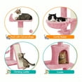 thumbnail image 3 of Yaheetech 63.5″ H Cat Tree with Basket Hammock Scratching Post for Indoor Cats, Pink, 3 of 11