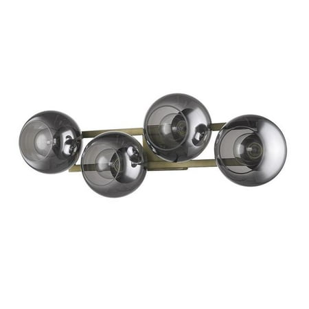 

HomeRoots 398790 10.75 x 29.25 x 8.25 in. Lunette 4-Light Aged Brass Sconce