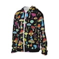 thumbnail image 2 of Kll Bright Mushrooms Print Men'S Women’s Upf 50+ Sun Protection Outdoor Hoodie Jacket Long Sleeve Fishing Hiking Performance Shirt- Small, 2 of 8