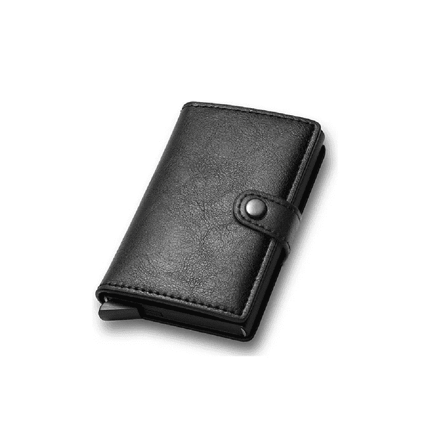 Cartera De Hombre Con Tarjetero De Aluminio Protección Rfid Negro