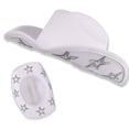 thumbnail image 4 of Jiibva Women Men Western Style Cowgirl Hat Wide Brim Rhinestone Star Western Hats for Wedding Carnival Rave Party Travel, 4 of 7