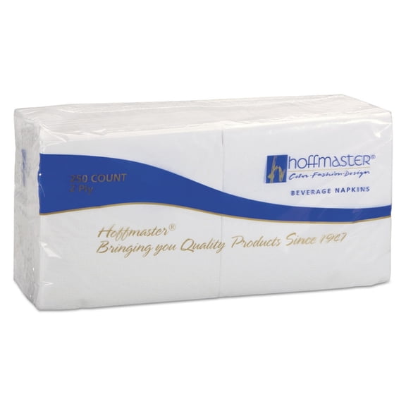 Hoffmaster Two-Ply White Embossed Beverage Napkins, 1000 count