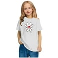 thumbnail image 4 of Amidoa Crewneck Girls Short Sleeve Cute Graphic Casual Cotton Summer Tee White,7 Years, 4 of 5