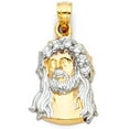 thumbnail image 4 of 14k Two Tone Gold Jesus Face Religious Pendant Charm 1 mm Box Necklace Chain (Length - 22''), 4 of 5