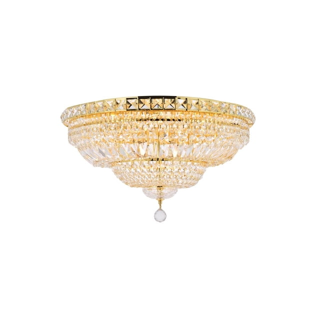 Elegant Lighting Tranquil 24" 12 Light Royal Crystal Flush Mount