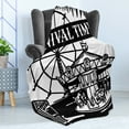 thumbnail image 4 of Ferris Wheel Soft Flannel Fleece Throw Blanket, Monochrome of Carousel and Other Ride with Carnival Time Words, Cozy Plush for Indoor and Outdoor Use, 50" x 70", Charcoal Grey White, by Ambesonne, 4 of 5