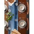 thumbnail image 2 of Ldtrchee Blue Table Runner 72 Inches, Vintage Modern Ombre Oil Painted Abstract Art Bed Runner Dresser Scarves Tabletop for Indoor Outdoor Parties/Ceremony/Banquet, 14" x 72", 2 of 8