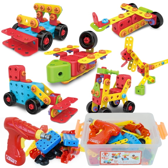 NETNEW STEM Building Blocks Toys for Boys 3-6 Years Take Apart Toys with Drill 404 Pcs