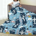 thumbnail image 6 of Honeii Airplanes and Aviation Signs Print Fleece Blanket - Throw Blanket for Bed, Sofa, Couch, Camping, and Travel , Microplush Ultra Soft Warm Blanket-50"x40", 6 of 7