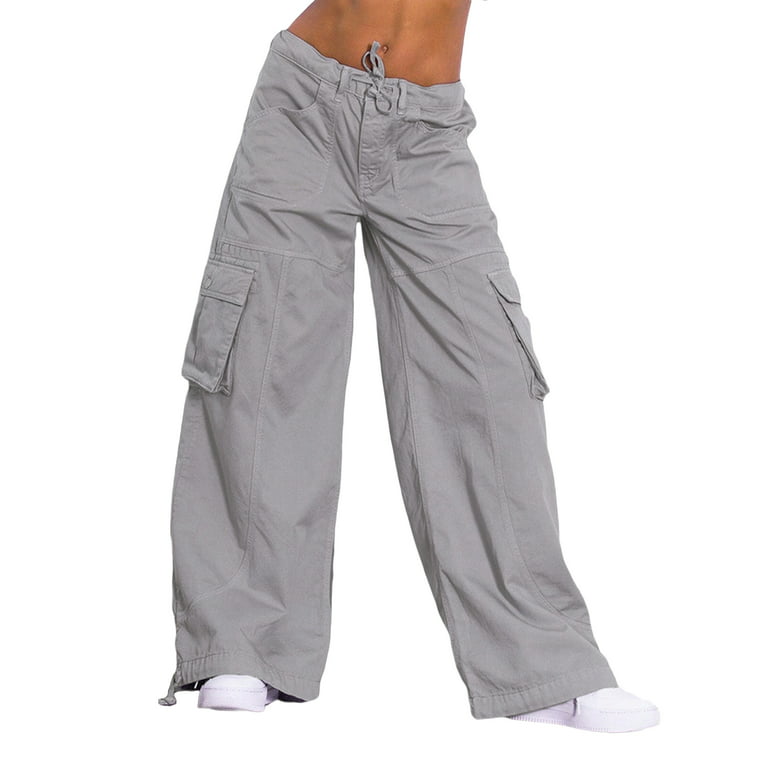 Female Hip Hop Grey Camouflage Cargo Pants American Style Y2k Oversized  Loose Straight Wide Leg Pants Vintage Casual Sweatpants - Pants & Capris -  AliExpress