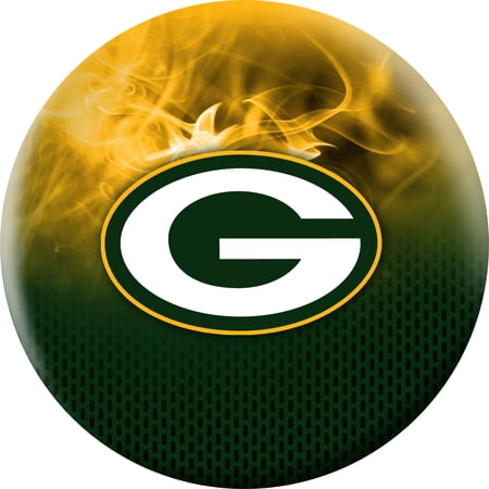Green Bay Packers NFL On Fire Undrilled Bowling Ball