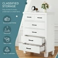 thumbnail image 4 of Memoryfield 6 Drawer Dresser, 45 in Tall Wooden Chest, Large Storage Organizer for Bedroom Closet Living Room Entryway, White, 4 of 10