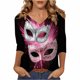 thumbnail image 3 of TaTaai Women's Fashion Christmas Printed Loose Casual V Neck With Three Quarter Sleeves And 3/4 Sleeves T-shirt Pullover Top Gift, 3 of 5