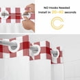 thumbnail image 2 of Farmhouse Buffalo Plaid No Hook Shower Curtain with Snap in Liner, Red White Checkered Double-Layer Waterproof Shower Curtains for Bathroom Hotel Bathtub, Mesh Top & Standard 72"x72", 2 of 9