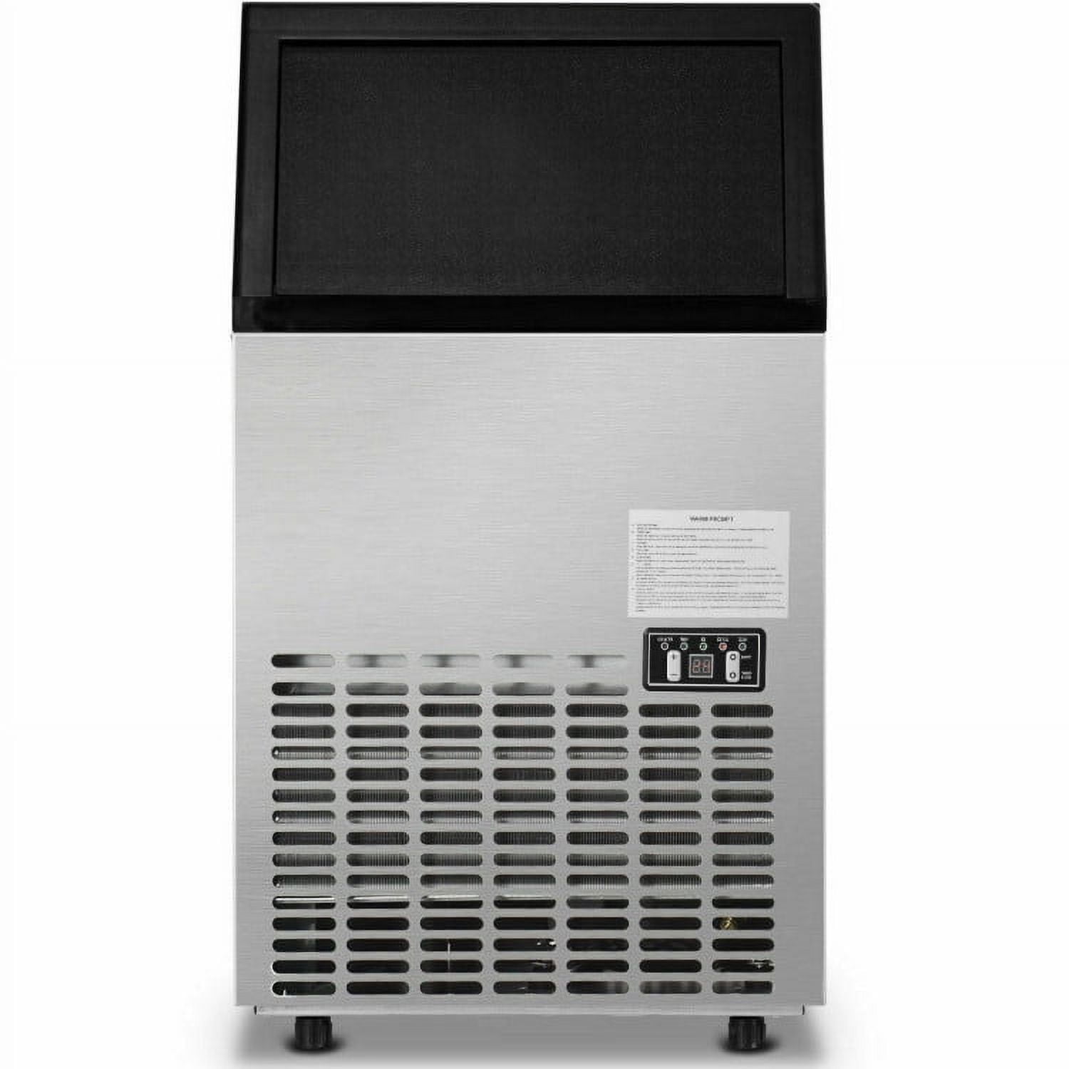 Canddidliike Portable Built-In Stainless Steel Commercial Ice Maker, Freestanding Ice Maker, Ideal Ice Maker for Home Office Bar Parties