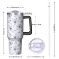 thumbnail image 2 of 40oz Pioneer Flower Floral Print Pattern Insulated Tumbler with Handle, BPA-Free Leak Proof Lid and Straws, Double Wall Vacuum, Hot 12h/Cold 34h, 2 of 6