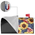 thumbnail image 4 of Sunflowers Retro Mailbox Covers, US Flag Magnetic Post Box Cover Wraps Large Size 25.5x21 in for Garden Yard Decor, 4 of 7