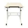 thumbnail image 6 of Loyalheartdy 24" Mobile Stand Up Desk Adjustable Height Rolling Desk with 2USB Socket for Home Office (Oak), 6 of 12