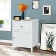 thumbnail image 4 of Costway 2 PCS Nightstand with Drawer Accent Side End Table Storage Cabinet White, 4 of 11