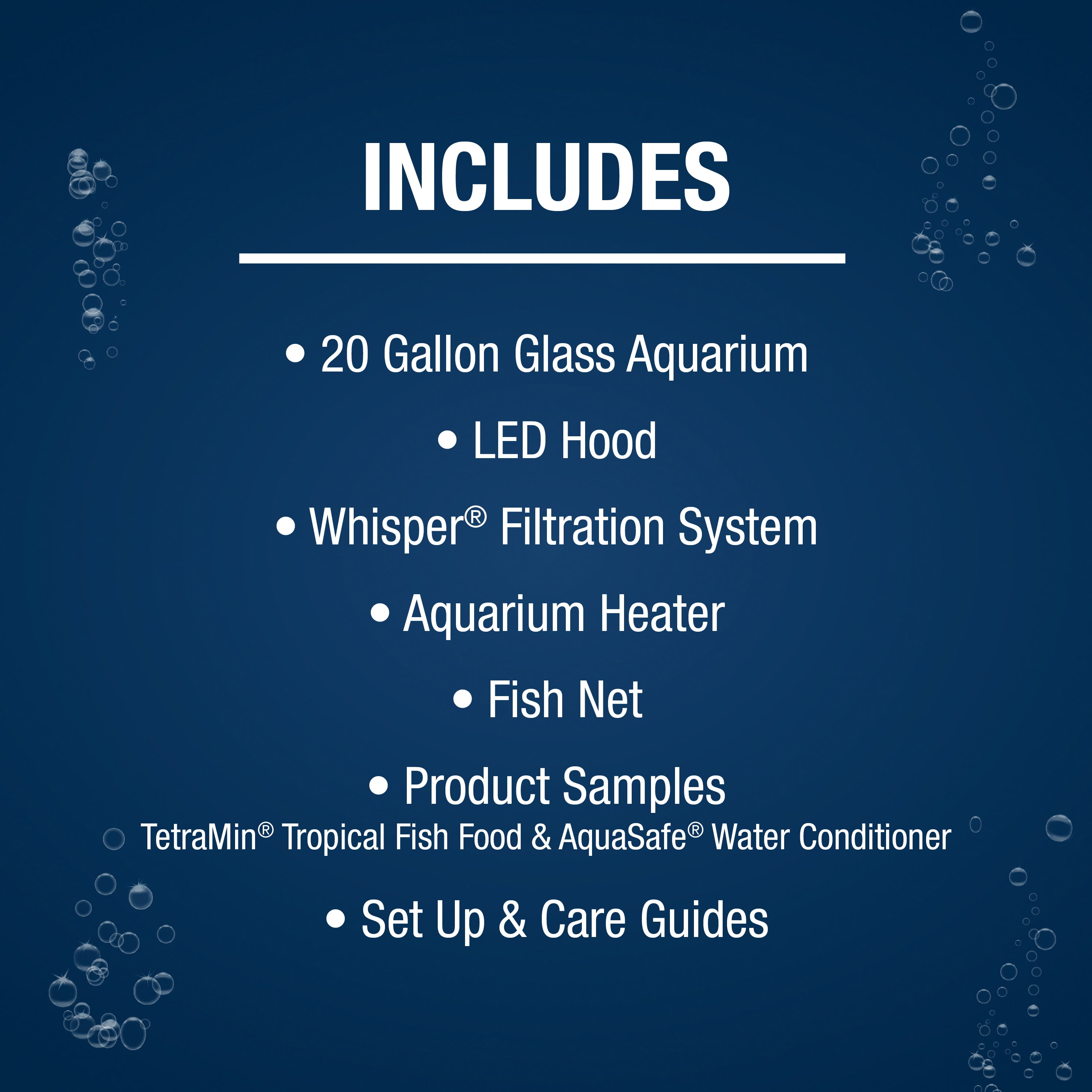 Tetra 20-Gallon LED Glass Aquarium Starter Kit with Filter, Heater