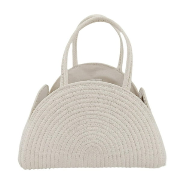 Organizador de pañales para bebé, contenedor de juguetes, bolso de mano compartimentado multifuncional Blanco