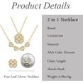 thumbnail image 4 of 2 in 1 Four Leaf Clover Charm Lucky Necklace Heart Crystal Pendant Necklace Gold Link Valentine's Day Jewelry Gift for Women, 4 of 5