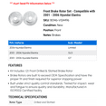 thumbnail image 2 of Front Brake Rotor Set - Compatible with 2001 - 2006 Hyundai Elantra 2002 2003 2004 2005, 2 of 2