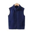 thumbnail image 2 of Edvintorg Fleece Vest Girls Solid Color Sleeveless Zip up Jacket Fall Winter Stand Collar Loose Casual Outerwear with Pocket Teen Girl Clothes Size 3-15, 2 of 5