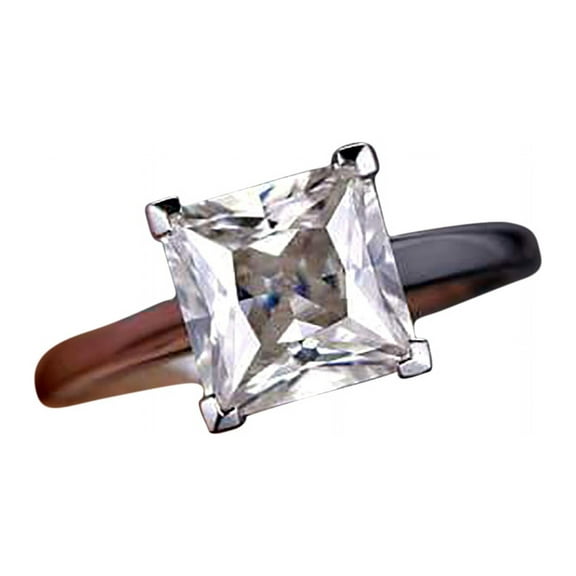 1 Carat Solitaire Man made diamond moissanite Wedding Ring for her with 18k Gold Plating
