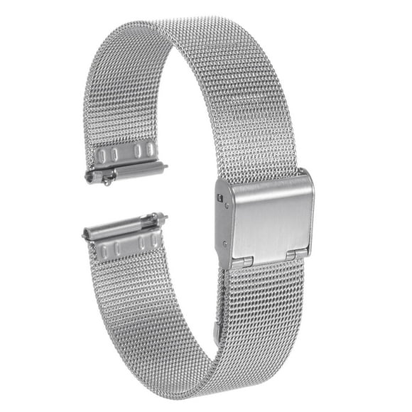 Uxcell Stainless Steel Mesh Watch Band 12mm Quick Release Adjustable Metal Watch Strap for Men Women, Silver Tone
