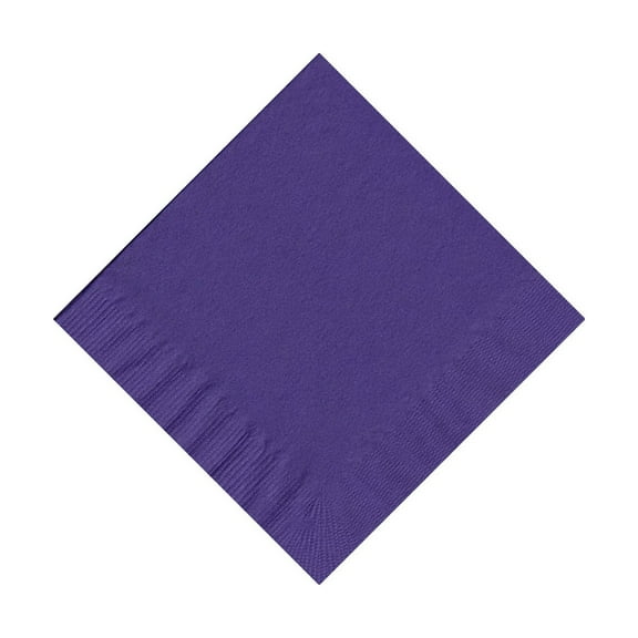 600 -  (12 Pks of 50) 2 Ply Plain Solid Colors Beverage Cocktail Napkins Paper - Purple