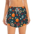 thumbnail image 4 of Lsque Autumn with Pumpkins Printed Women's Running Shorts with Liner Pockets,Elastic Quick Dry Workout Athletic Gym Yoga Shorts,Womens High Waist Shorts-Small, 4 of 9