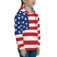 thumbnail image 3 of Picia America Flags3 Pattern Youth Hoodie - Warm Pullover Sweatshirt with Kangaroo Pocket, Ideal for Boys and Girls-Large, 3 of 6