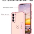 thumbnail image 3 of Cute Love Heart Galaxy S22 Case with Wristband Kickstand, Soft TPU Bumper, Slim Shockproof Cover for Girls Women, Pink, 3 of 16