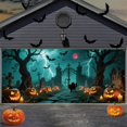 thumbnail image 1 of Cubierta para puerta de garaje Vrainito, 7 x 16 pies, Halloween Shadow Cat, 1 of 7