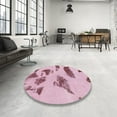 thumbnail image 3 of Ahgly Company Indoor Square Abstract Tulip Pink Abstract Area Rugs, 6' Square, 3 of 6