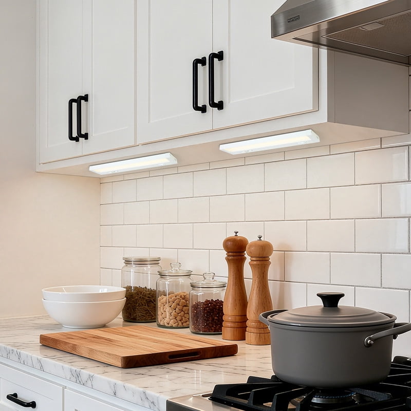 LNC 12 Inch LED Under Cabinet Light,6W,5CCT,600LM,PWM Dimmable,ETL Listed,for Kitchen,Pantry,Closet