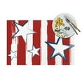 thumbnail image 4 of YFYANG Washable Heat-Resistant Placemats, 70% PVC/30% Polyester, Star Stripes Pattern Kitchen Table Mat, 12" x 18" 6 Pcs, 4 of 6