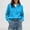 Blue, variant on Women's Half Button Down Knit Sweater Casual Long Sleeve Henley Tunic Tops Trendy Loose Fit Crop Pullover Shirts